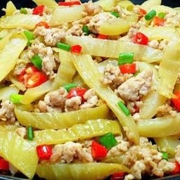 ผัดผักกาดดองหมูสับ