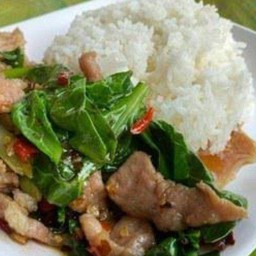 เซตคะน้าหมูน้ำมันหอย+ไข่เจียว+ไก่ผัดพริกแกง+ข้าวสวย สำหรับทาน2-3ท่าน