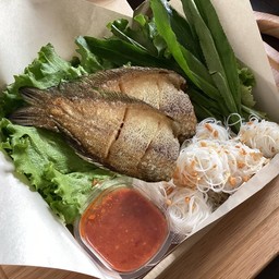 เมี่ยงปลาสลิดทอด( 2 ตัว)