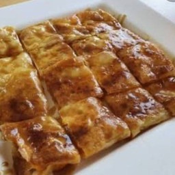 โรตีใส่ไข่+คาราเมล