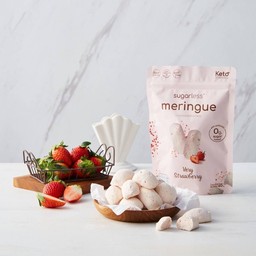 Sugarless เมอแรงค์สูตรไม่มีน้ำตาล รส.วนิลาสตอเบอรี่  Keto