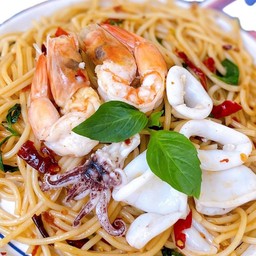สปาเก็ตตี้พริกแห้งทะเล