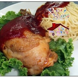 สปาเก็ตตี้ไก่อบซอส