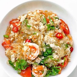 ยำเส้นแก้วหมูสับกุ้งสุก