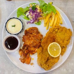 สะโพกไก่บาร์บีคิว+ ปลาดอลลี่ทอด🐓🐠