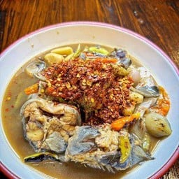 ปลาดุกต้มปลาร้าน้ำแจ่ว+พร้อมชุดผักและข้าวสวย