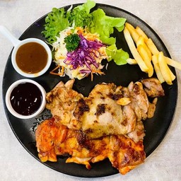 สะโพกไก่บาร์บีคิว +สะโพกไก่พริกไทยดำ(สะโพกคู่)