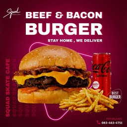 Set เบอร์เกอร์เนื้อเบคอน