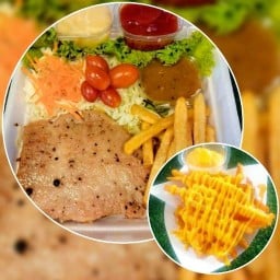เฟรนช์ฟรายส์ชีส,นักเก็ต,ไก่ป๊อบ,ชีสบอล"ร้านชายพบ" ตลาดบ้านสวน