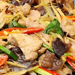 หมูผัดพริกขิง(กับข้าว)