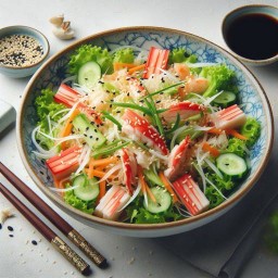 สลัดปูอัดสไตล์ญี่ปุ่น Japanese Crab Sticks Salad