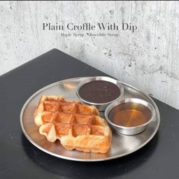 Plain Croffle With Dip Maple Syrup (LM)