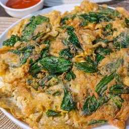 ไข่เจียวใบโหระพา(ไม่มีข้าว)