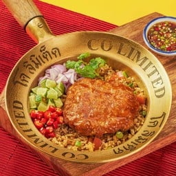 ข้าวอบหมูสับแผ่นทอด