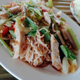 ตำเหลามาม่า+หมูยอ