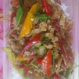 กระเพราโจรวุ้นเส้นไก่แช่ป