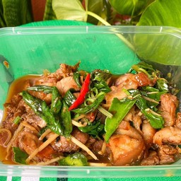 กับข้าว ตามสั่งหมูอาบแดด
