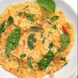 ไข่เจียวใบกะเพรา(กับข้าว)