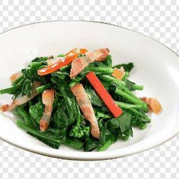 ผัดคะน้าราดข้าว