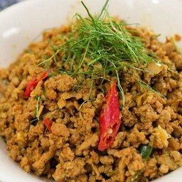 ข้าวคั่วกลิ้งหมูสับ
