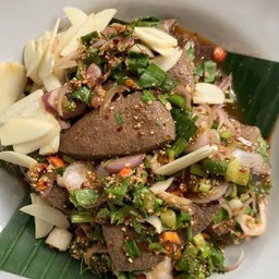 ยำตับหวานราดข้าว