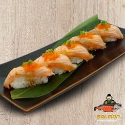 [อร่อยซ่ากับโค้ก] แซลมอนเบิร์นเทริยากิ 5 คำ +  โค้ก ออริจินัล (กระป๋อง)