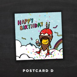 Postcard D ลาย HBD จตุรัส