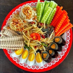 ตำถาดปูปลาร้า (ร้านได้จากไลน์แมน120฿)