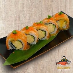 [อร่อยซ่ากับโค้ก] โรลแซลมอนไซเกียว 5 คำ +  โค้ก ออริจินัล (กระป๋อง)