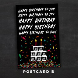 Postcard B ลาย HBD สีดำ