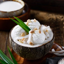 ไอศครีมกะทิโบราณใส่เฉาก๊วย