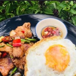 ข้าวหมูผัดพริกเผา ไข่ดาว