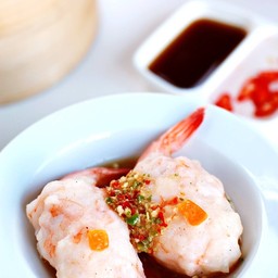 กุ้งนึ่งมะนาว