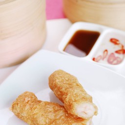 ฟองเต้าหู้ไส้กุ้งทอด