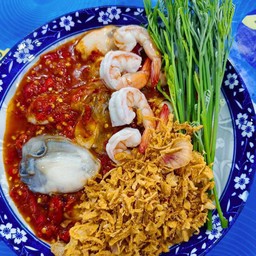 ทะเลพริกเผา(กุ้ง+ปลาหมึก+หอยนางรม)