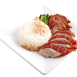 ข้าวเป็ดย่าง กับหมูแดง