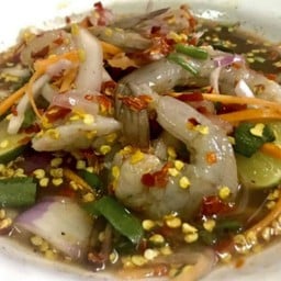 ยำกุ้งสด+ไข่แดงเค็ม