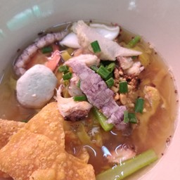 บะหมี่เส้นแบนน้ำปู+กั้ง