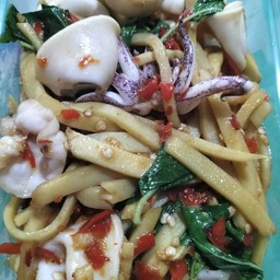 Basil, Bamboo Shoots, Squid