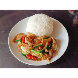 หมูน้ำมันหอยราดข้าว