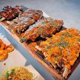 ซี่โครงหมูย่าง(300g) + บะหมี่