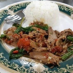 ข้าวราดกระเพราเป็ดย่าง