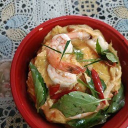 ข้าวไข่ข้นห่อหมกกุ้ง