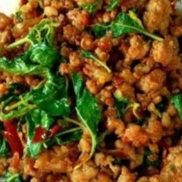 โหรพา - หมูสับ_ราดข้าว