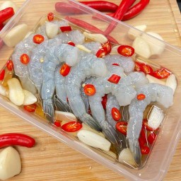 คุณนายกุ้งดองน้ำปลากวน+น้ำลำไยสด สะอาด กรอบ หอม หวาน