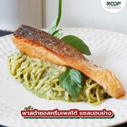 พาสต้าซอสครีมเพสโต้ แซลมอนย่าง