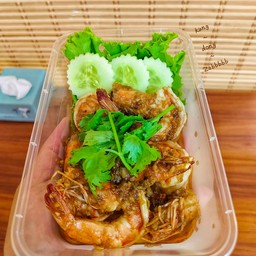 กุ้งผัดเนยกระเทียม ( เป็นกับข้าว )