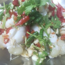 ไข่หมึก นึ่งมะนาว
