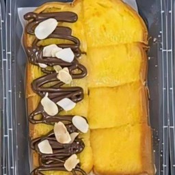 ปังปิ้ง ทูโทน เนยนม+นูเทลล่า อัลมอนด์ (ชุด 2แผ่น)