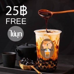 Neko Tea ชานมไข่มุก ฟรีไข่มุกทุกเมนู สี่แยกปราณบุรี หน้าโรงเรียนชิน